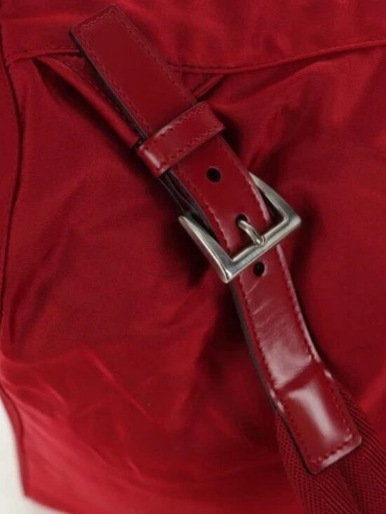 PRADA Backpack Nylon Red Silver Auth mr2001V main image 16
